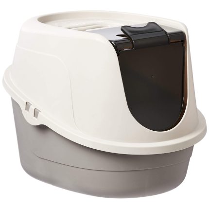 No-Mess Hooded Cat Litter Box, Standard, Multicolor, 21 in x 16 in x 15 in